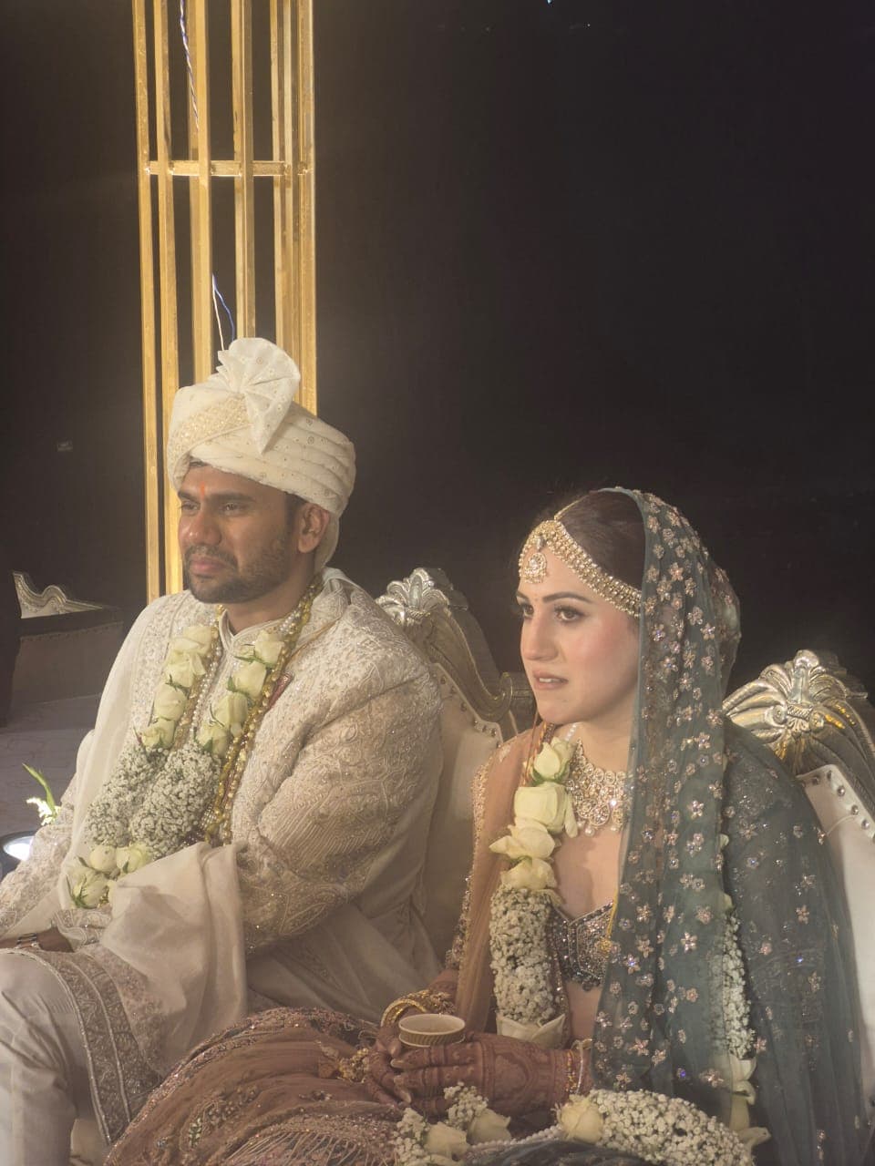 Bride and groom's first look